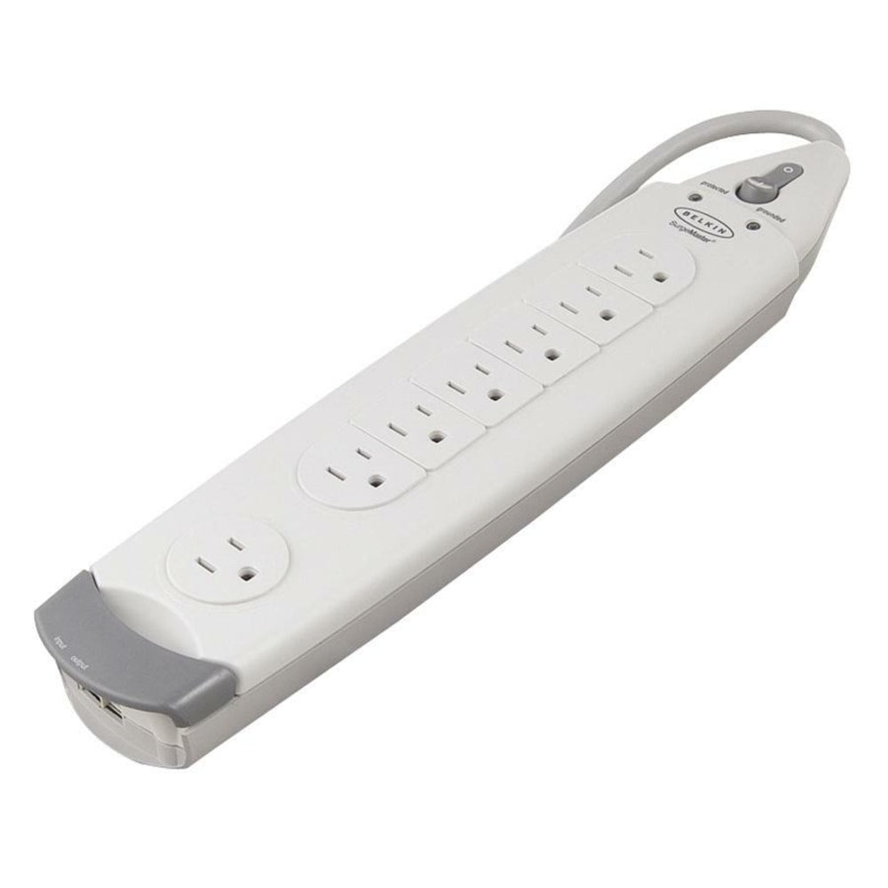 Belkin SurgeMaster Home Grade 7 Outlet Surge Protector, 12in Cord, White