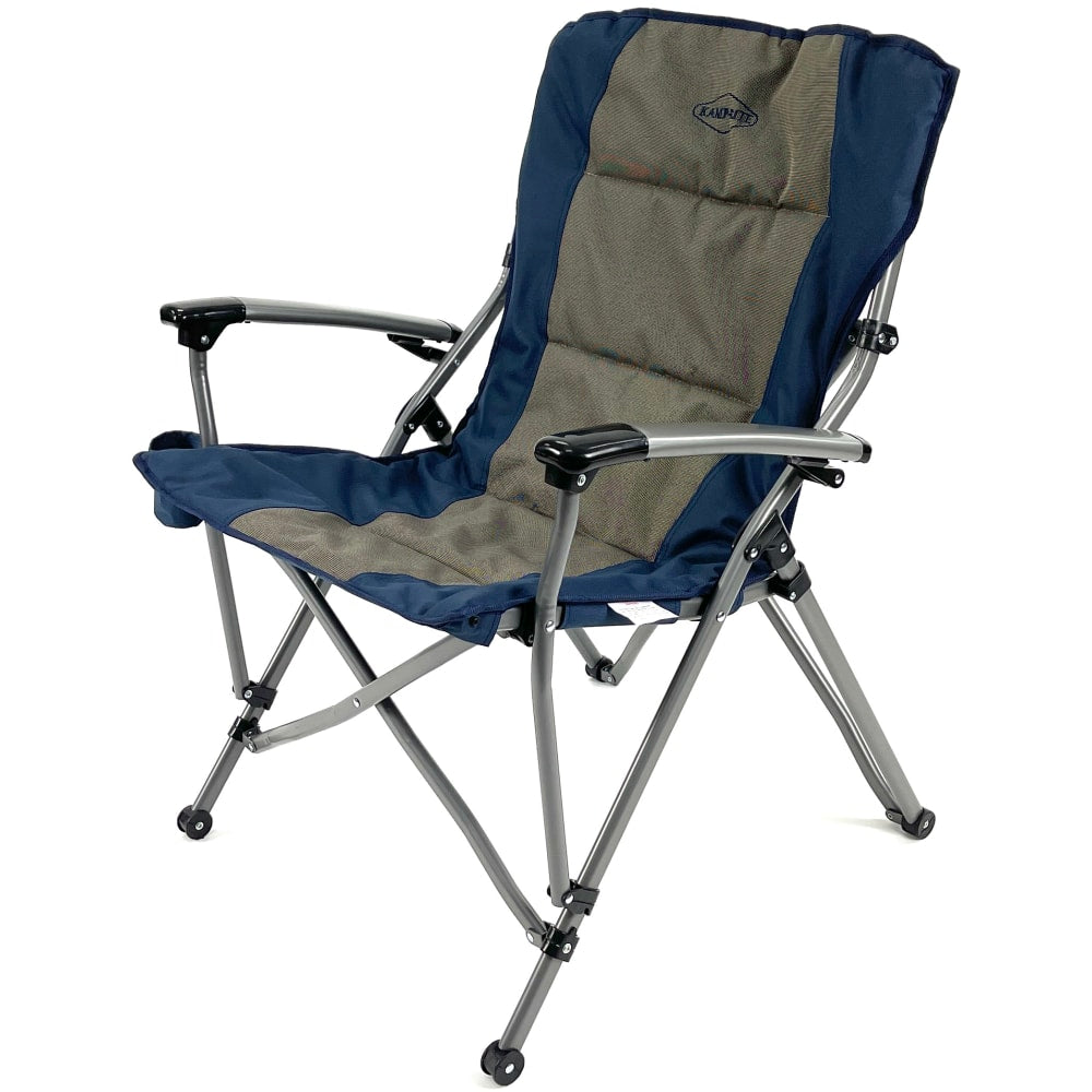 Kamp-Rite Padded Hard Arm Chair, Tan/Blue