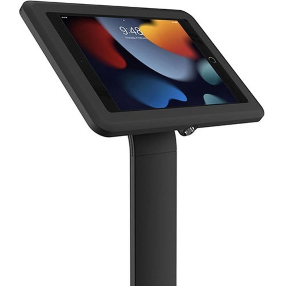 Bosstab Lockable iPad Kiosk - Up to 0.4in Screen Support - 41.3in Height x 11.8in Width x 11.8in Depth - Floor Stand - Metal, Plastic - Black