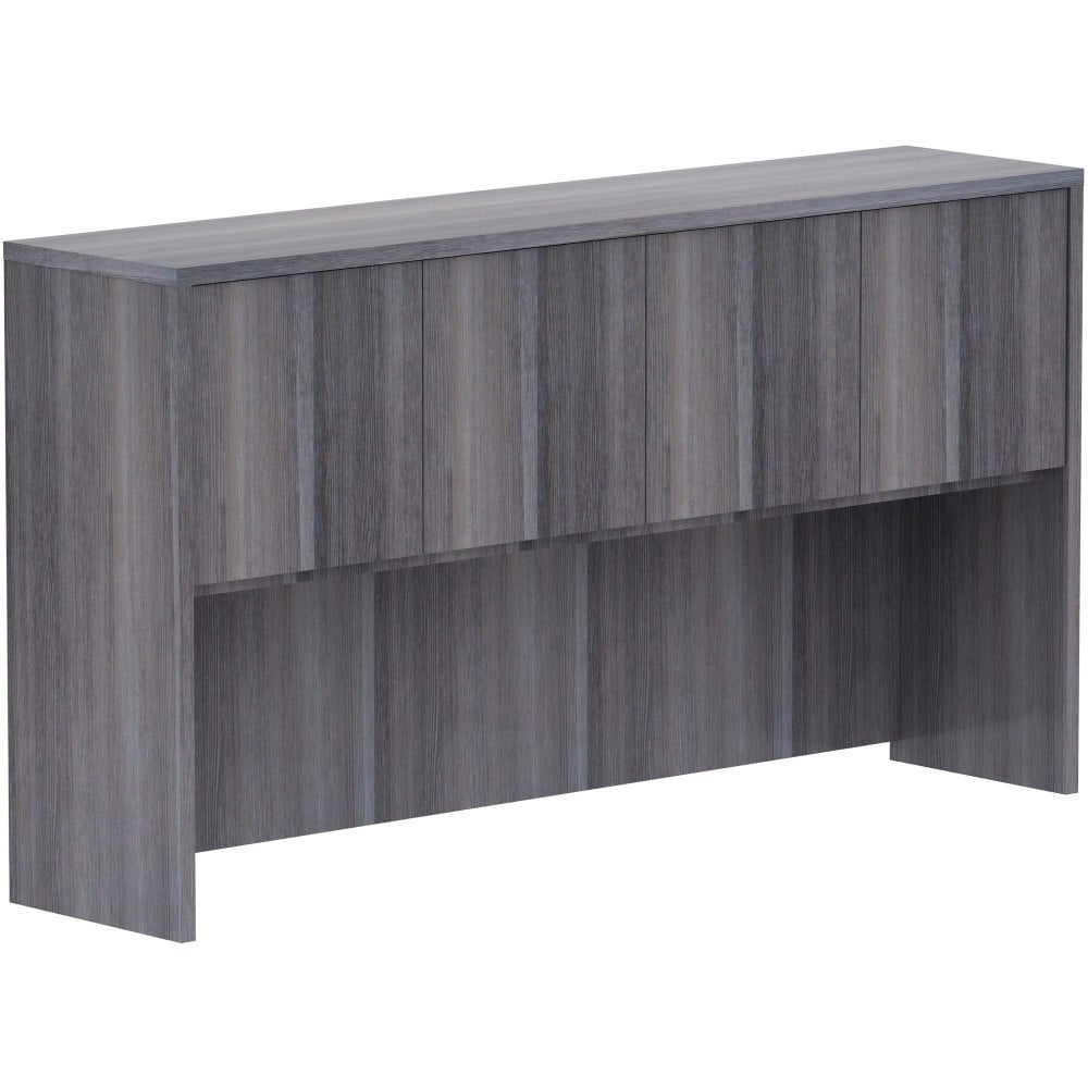 Lorell Laminate Desk Hutch, 36inH x 66inW x 15inD, Weathered Charcoal