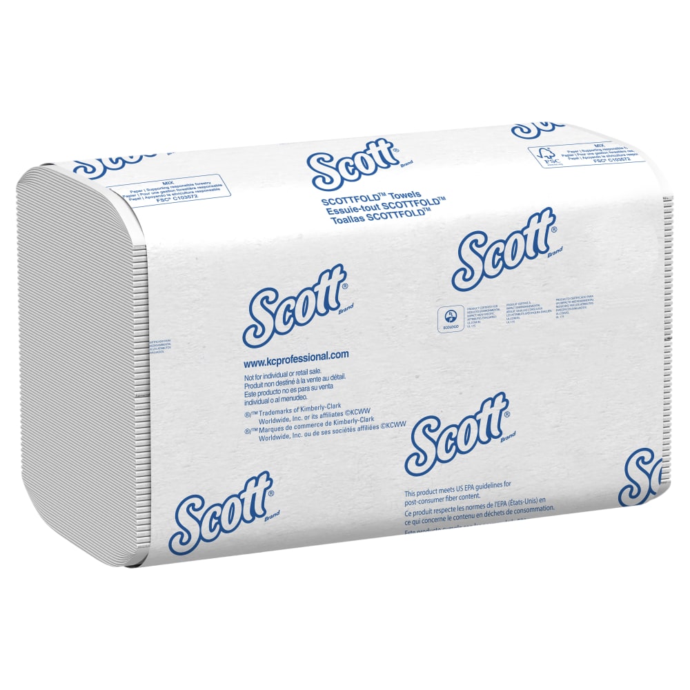 Scott Pro Scottfold Multifold Paper Towels with Fast-Drying Absorbency Pockets, 175 Sheets Per Pack, 25 Packs Per Case