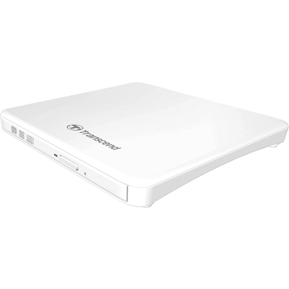 Transcend DVD-Writer - White - DVD-RAM/±R/±RW Support - 24x CD Read/24x CD Write/24x CD Rewrite - 8x DVD Read/8x DVD Write/8x DVD Rewrite - Double-layer Media Supported - USB 2.0 - Slimline