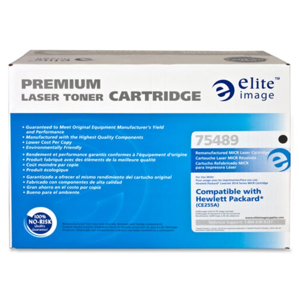 Elite Image Remanufactured Black MICR Toner Cartridge Replacement For HP 55A, CE255A