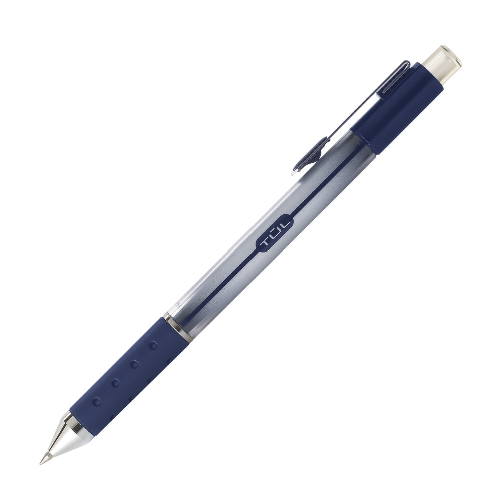 TUL GL Series Retractable Gel Pens, Medium Point, 0.7 mm, Silver Barrel, Blue Ink, Pack Of 12 Pens