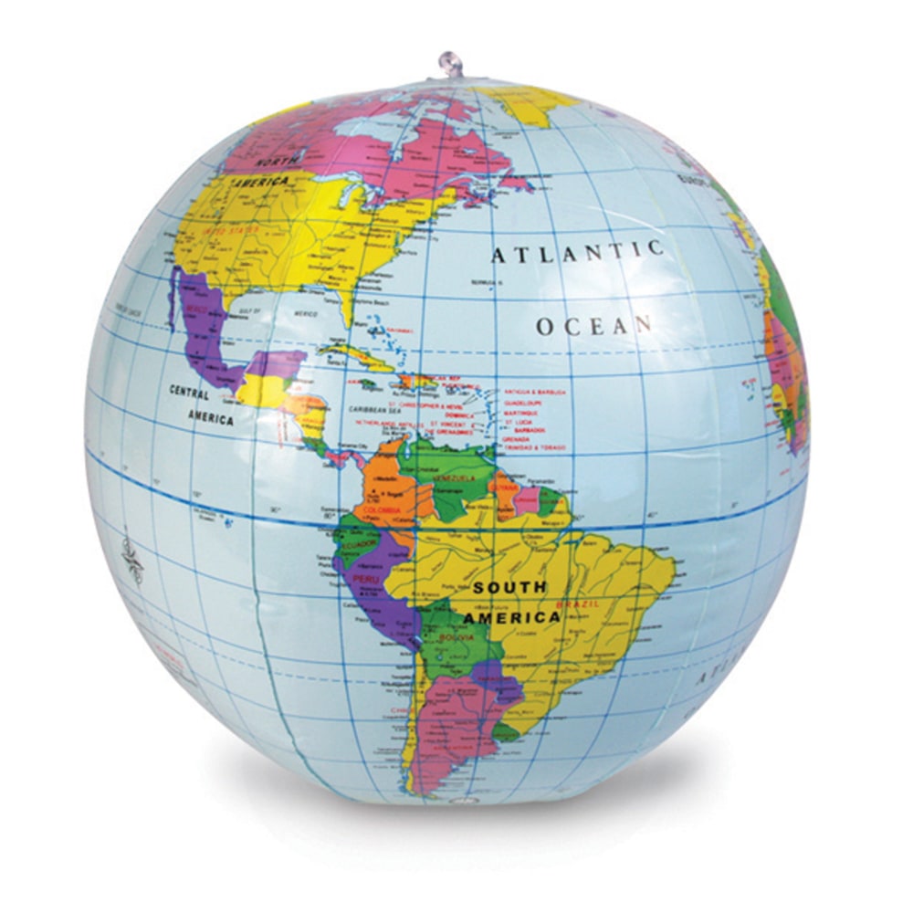 Learning Resources Inflatable World Globes, 12in, Pack Of 3 Globes