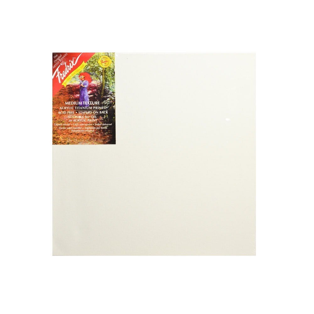 Fredrix Red Label Stretched Cotton Canvases, 18in x 18in x 11/16in, Pack Of 2