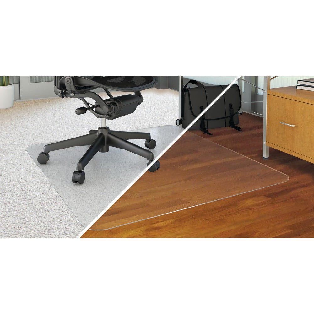 Deflecto DuoMat Chair Mat, 46inW x 60inL, Clear