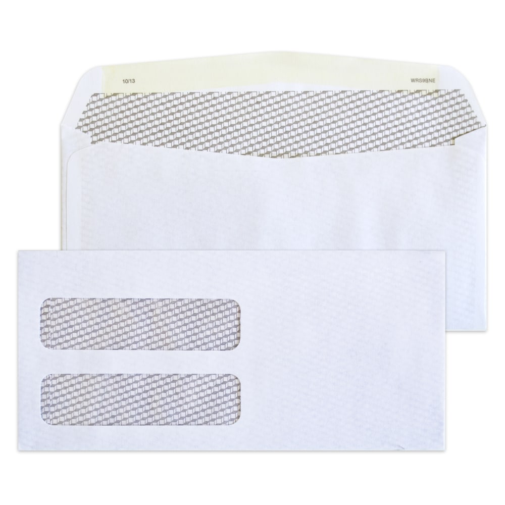 Healthcare 4-1/8in X 8-7/8in Medical Billing Statement Envelopes, Left Side Double-Window, Gum Seal, White, Pack of 2500