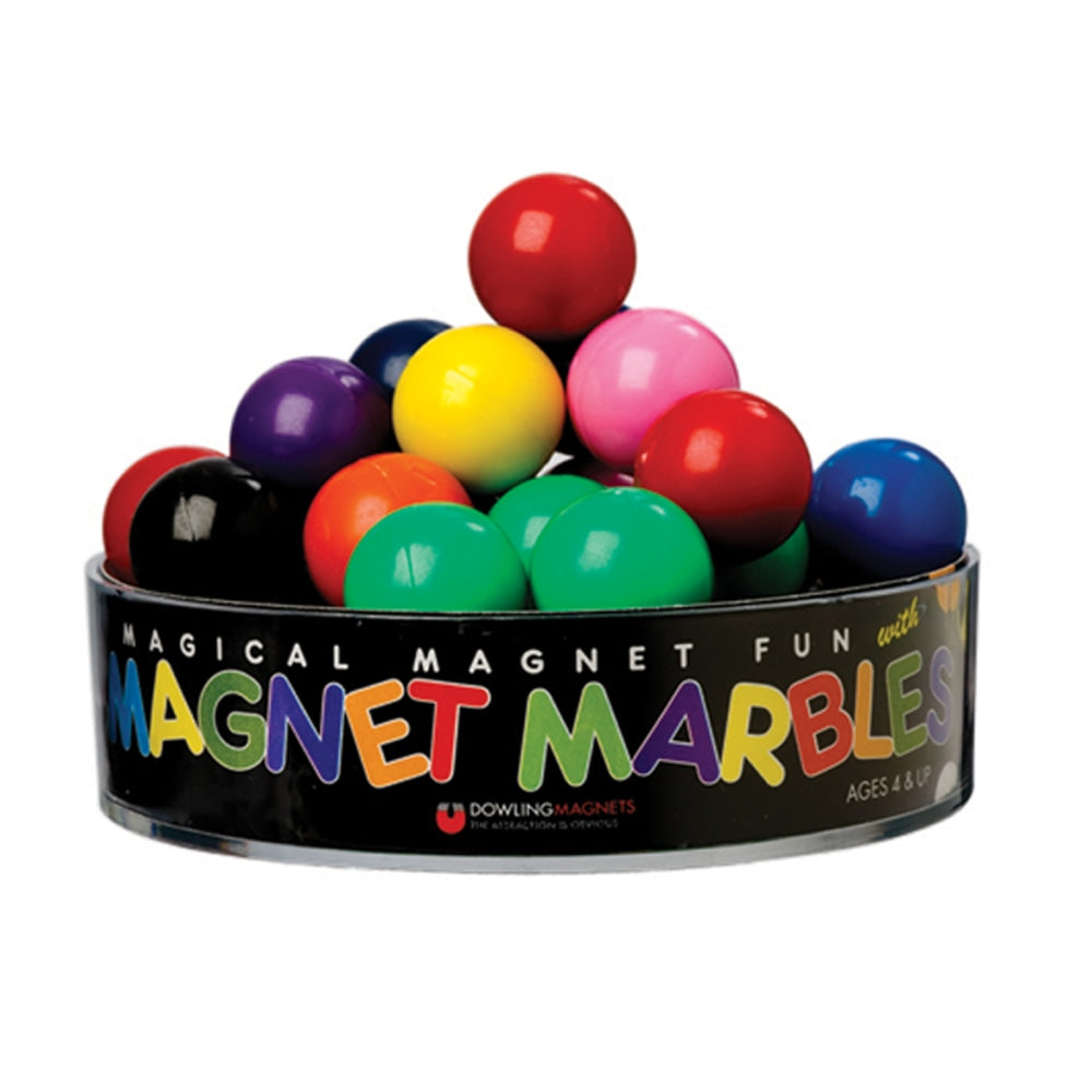 Dowling Magnets Solid Magnet Marbles, Assorted Colors, 20 Marbles Per Pack, Set Of 3 Packs