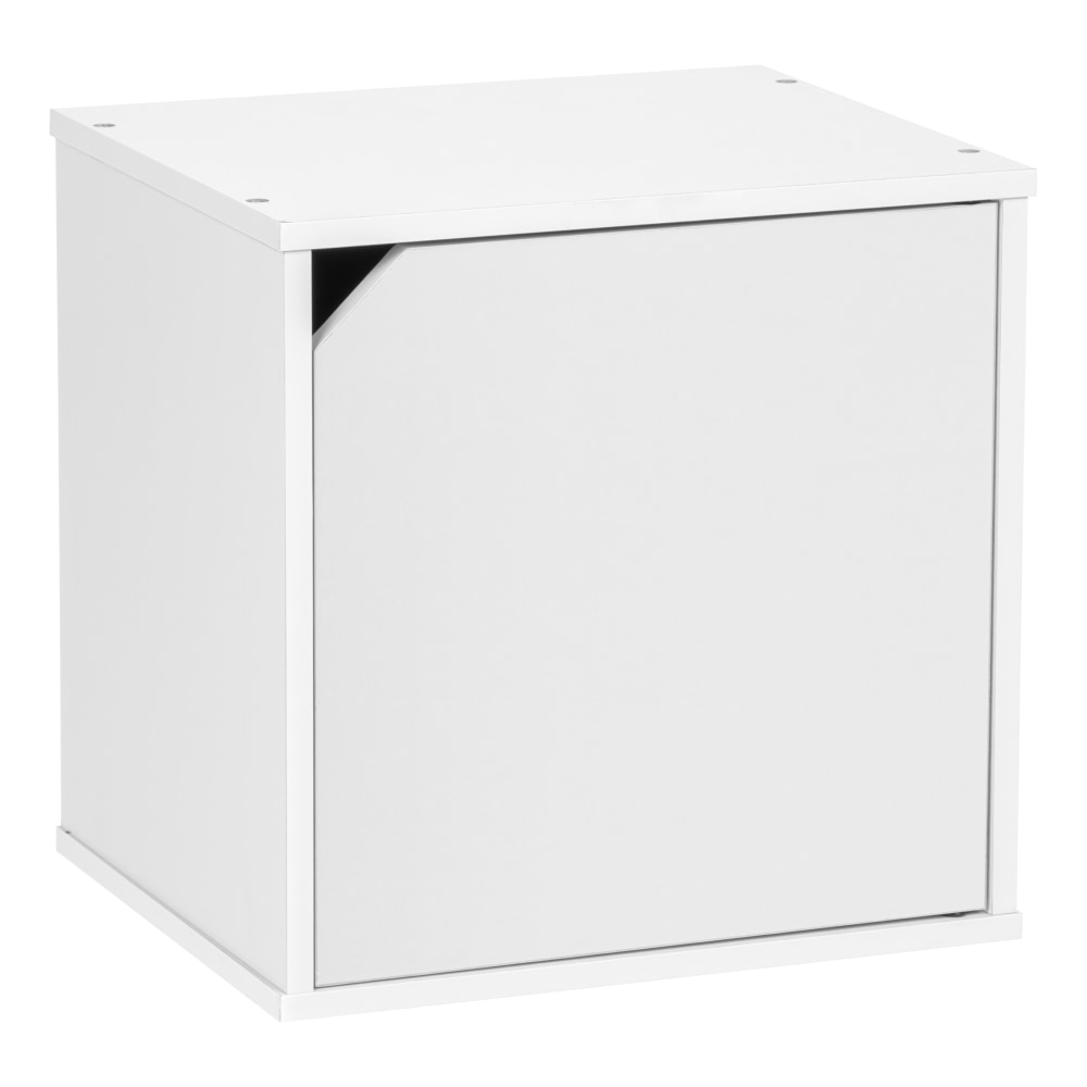 IRIS BAKU 14inH Modular Cube Storage Box With Door, White