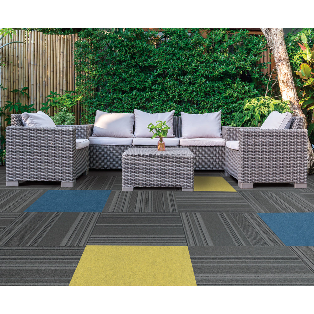 Foss Floors Accent Peel & Stick Carpet Tiles, 24in x 24in, Platinum, Set Of 8 Tiles