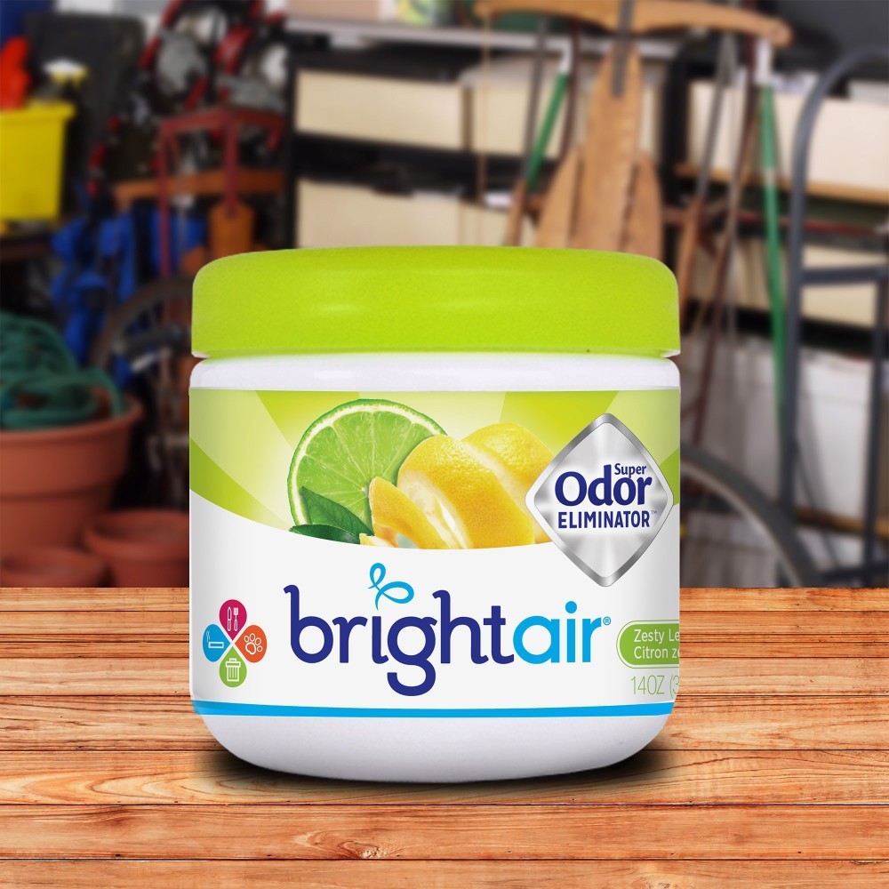 BRIGHT Air Super Odor Eliminator Gel, Zesty Lemon Lime, 14 Oz