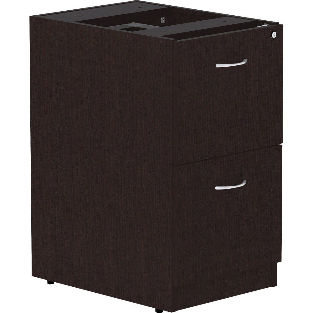 Lorell Essentials 22inD Vertical Pedestal File Cabinet With 2 File Drawers, Espresso