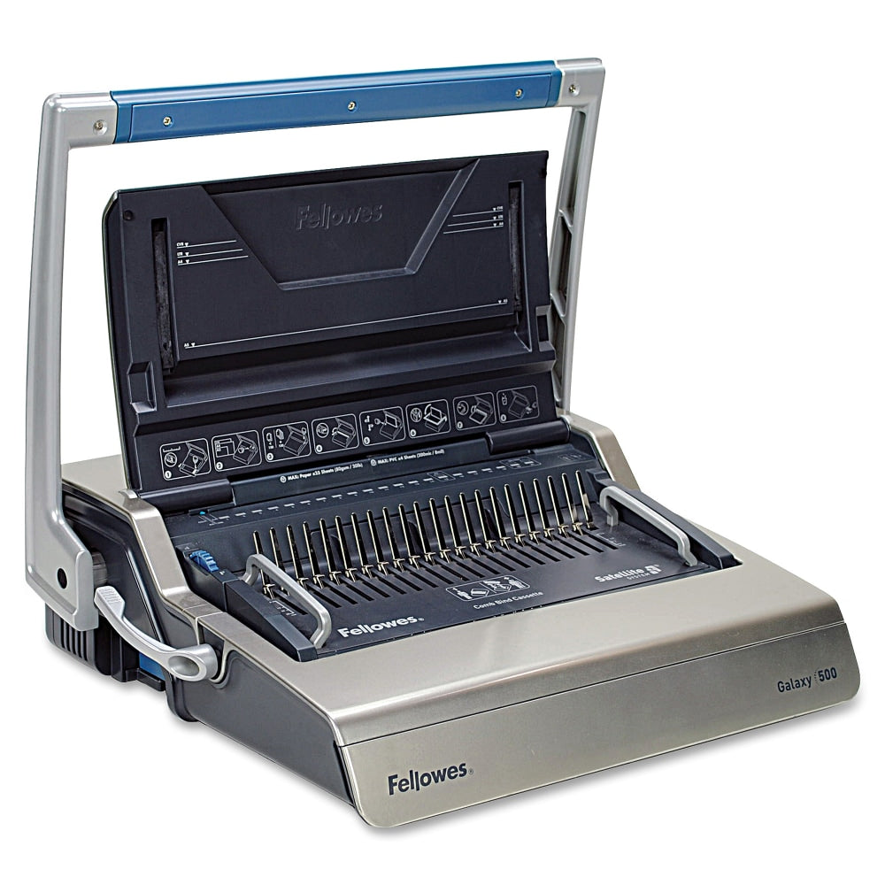 Fellowes Galaxy Comb Manual Binding Machine, Metallic Silver/Black