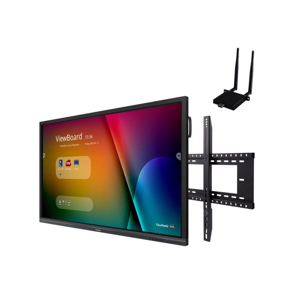 ViewSonic ViewBoard IFP8650-E1 Interactive Flat Panel Education Bundle with Wall Mount - 86in Diagonal Class LED-backlit LCD display - interactive - with touchscreen (multi touch) - 4K UHD (2160p) 3840 x 2160