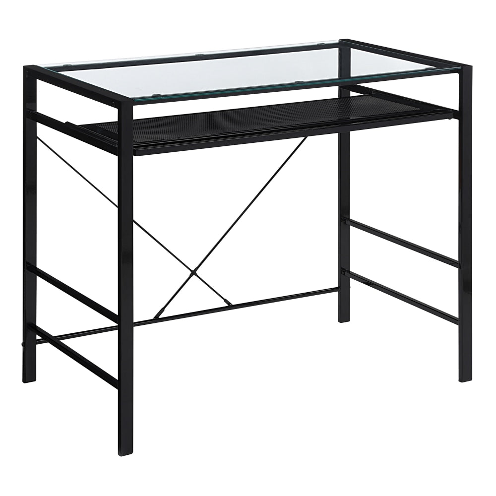 Office Star Zephyr 36inW Computer Desk, Clear/Black