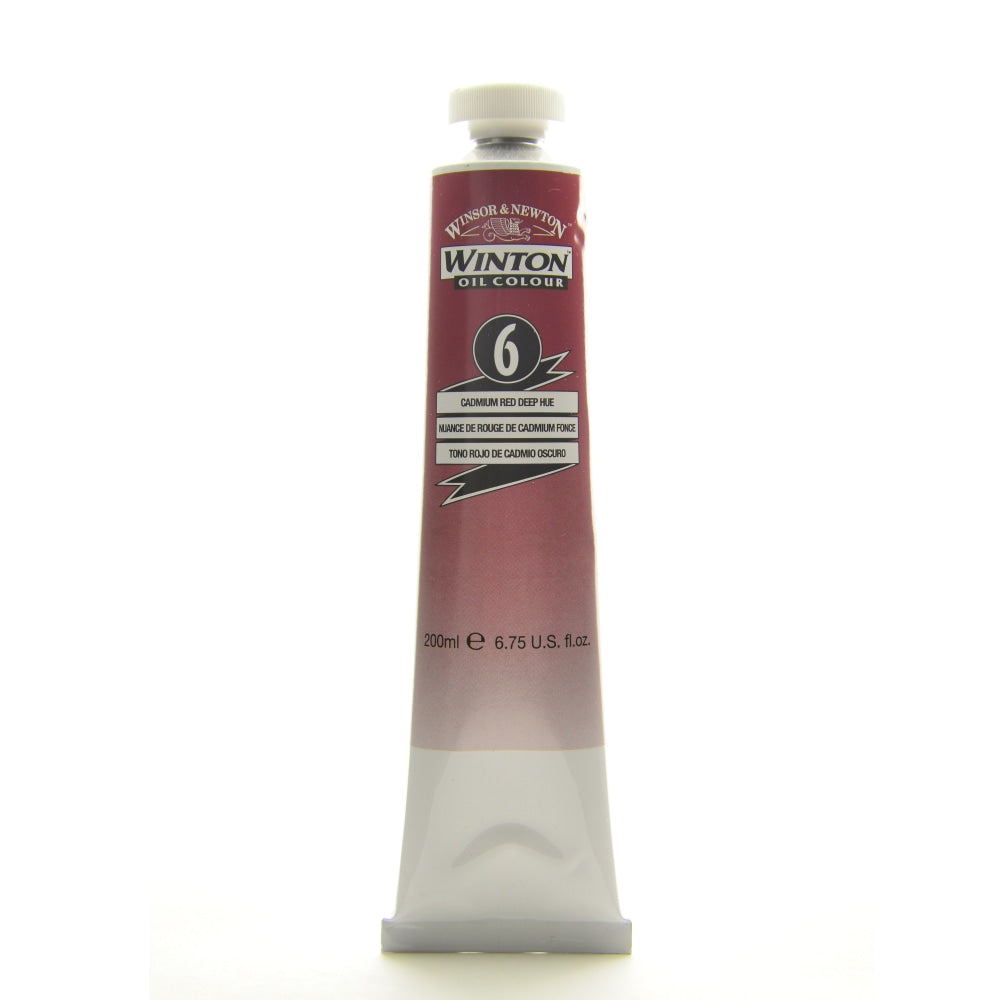 Winsor & Newton Winton Oil Colors, 200 mL, Cadmium Red Deep Hue, 6