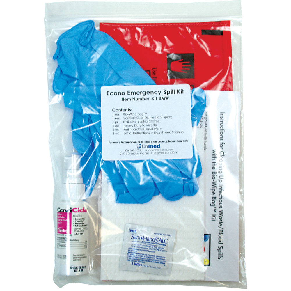 Unimed Economy Emergency Spill Kits, Case Of 5