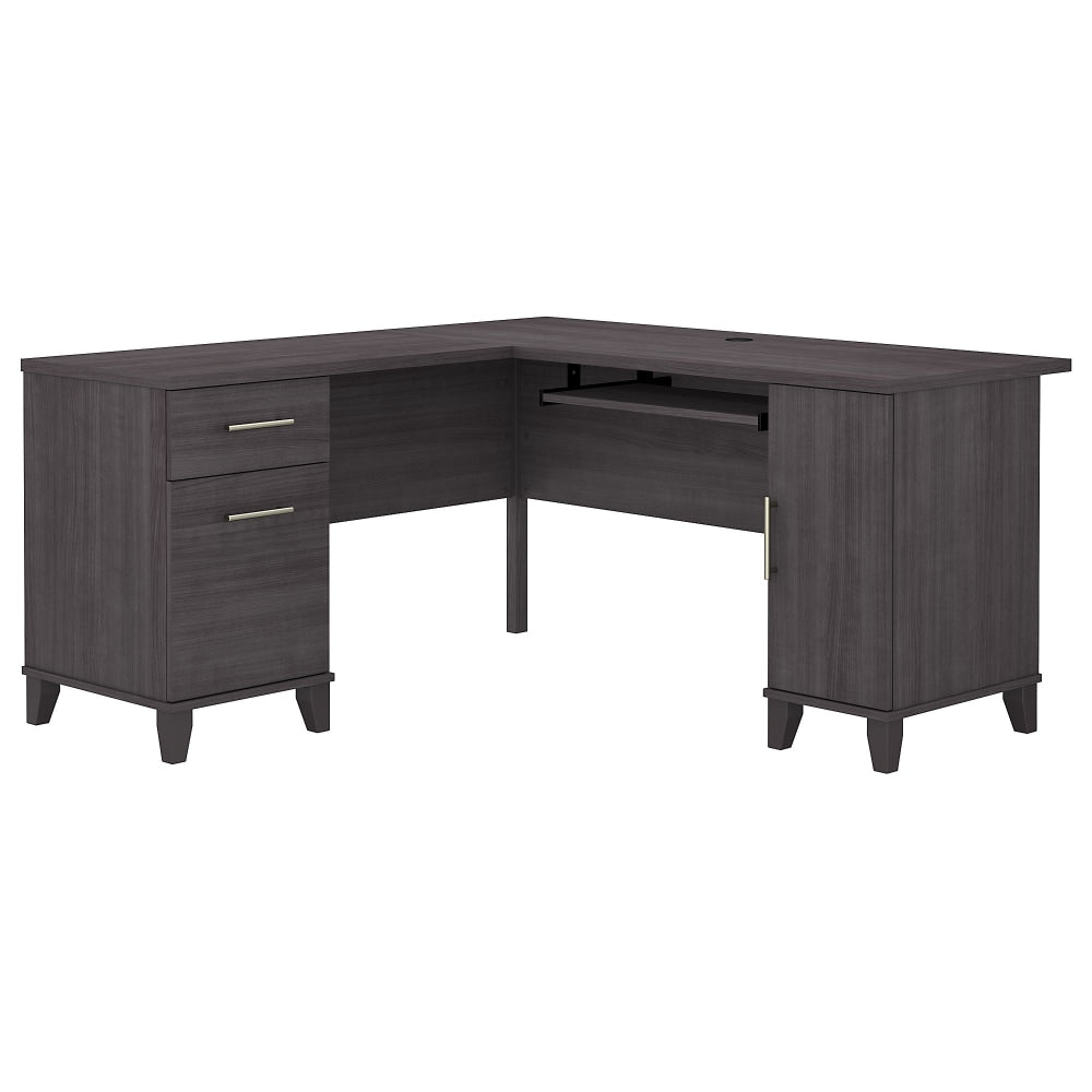 Bush Business Furniture Somerset 60inW L-Shaped Corner Desk, Storm Gray, Standard Delivery