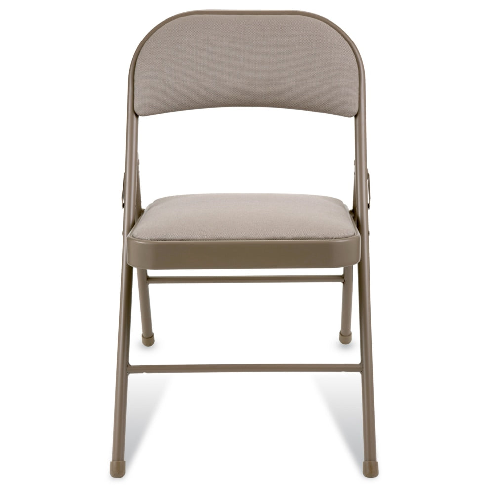 Realspace Upholstered Padded Folding Chair, Tan