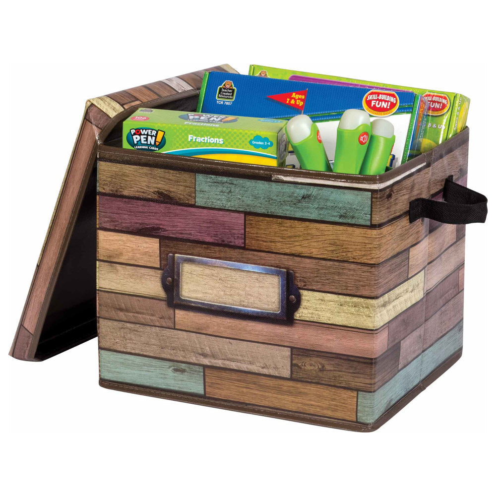 Teacher Created Resources Storage Box With Lid, Medium Size, Brown