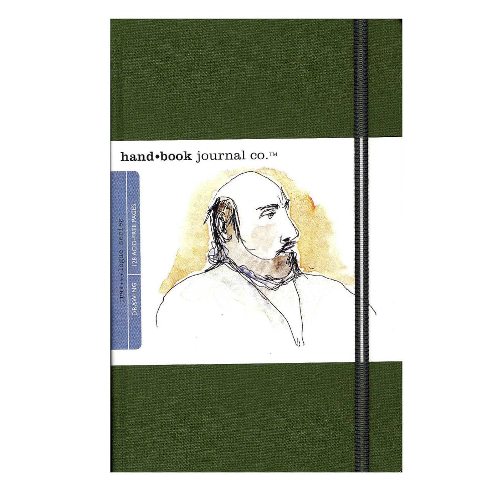 Hand Book Journal Co. Travelogue Drawing Journals, Landscape, 5 1/2in x 8 1/4in, 128 Pages, Cadmium Green, Pack Of 2