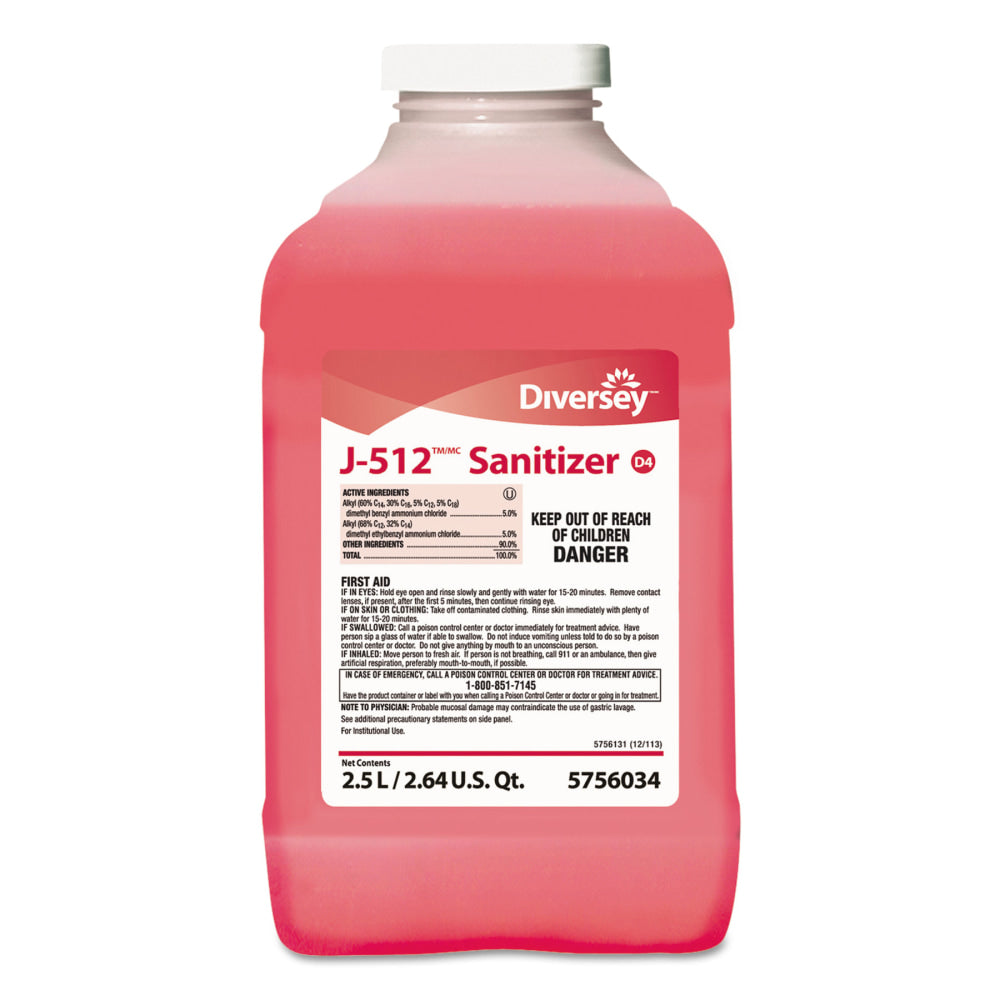 Diversey J-512TM/MC Sanitizer, Quaternary Scent, 84.5 Oz Bottle, Case Of 2