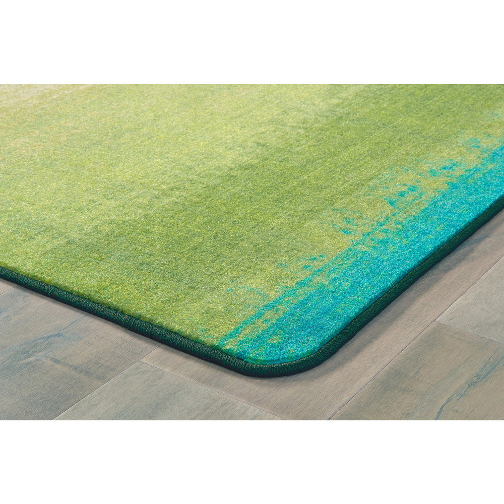 Carpets for Kids Pixel Perfect Collection Green Acres Stripes Activity Rug, 6ft x 9ft, Green