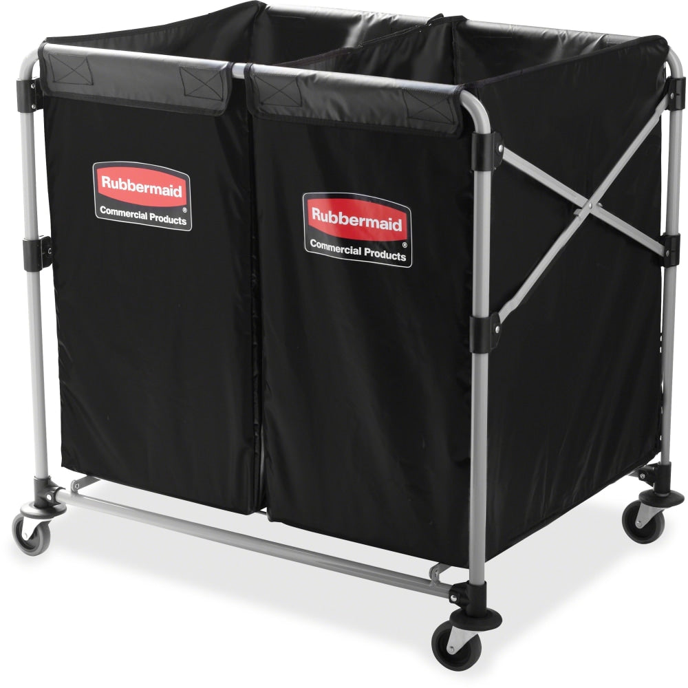 Rubbermaid Collapsible X-Cart, 4 Bushel, 34 5/8inH x 24 1/8inW x 35 3/4inD, Black