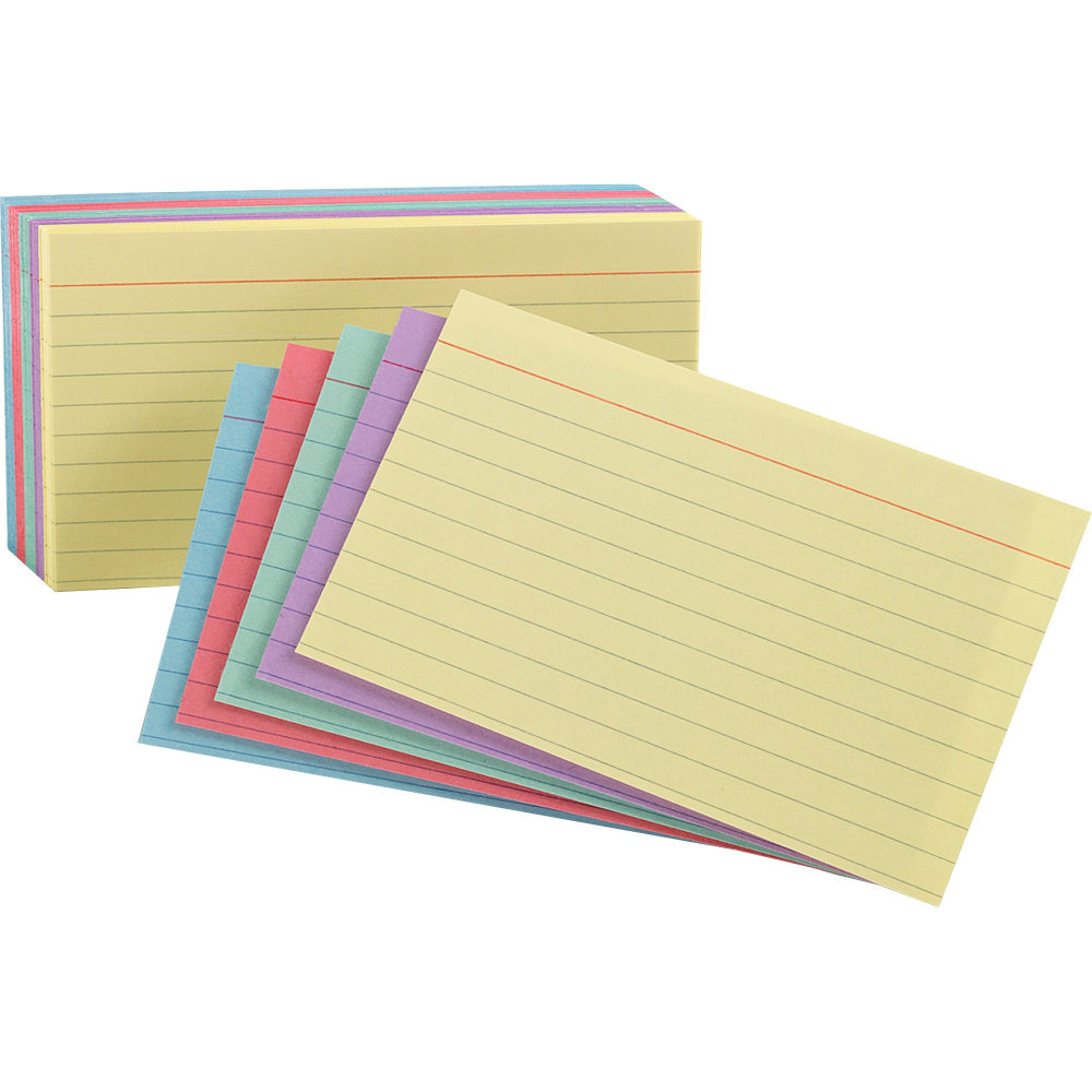 Oxford Index Cards, Ruled, 4in x 6in, Assorted Colors, Pack Of 100