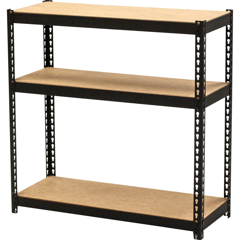 Lorell Narrow Steel Shelving - 30in Height x 30in Width x 12in Depth - Recycled - Black - Steel - 1Each