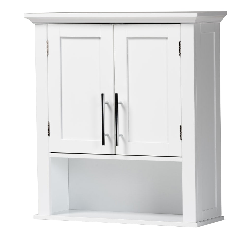 Baxton Studio Turner 23inW 2-Door Bathroom Wall Storage Cabinet, White