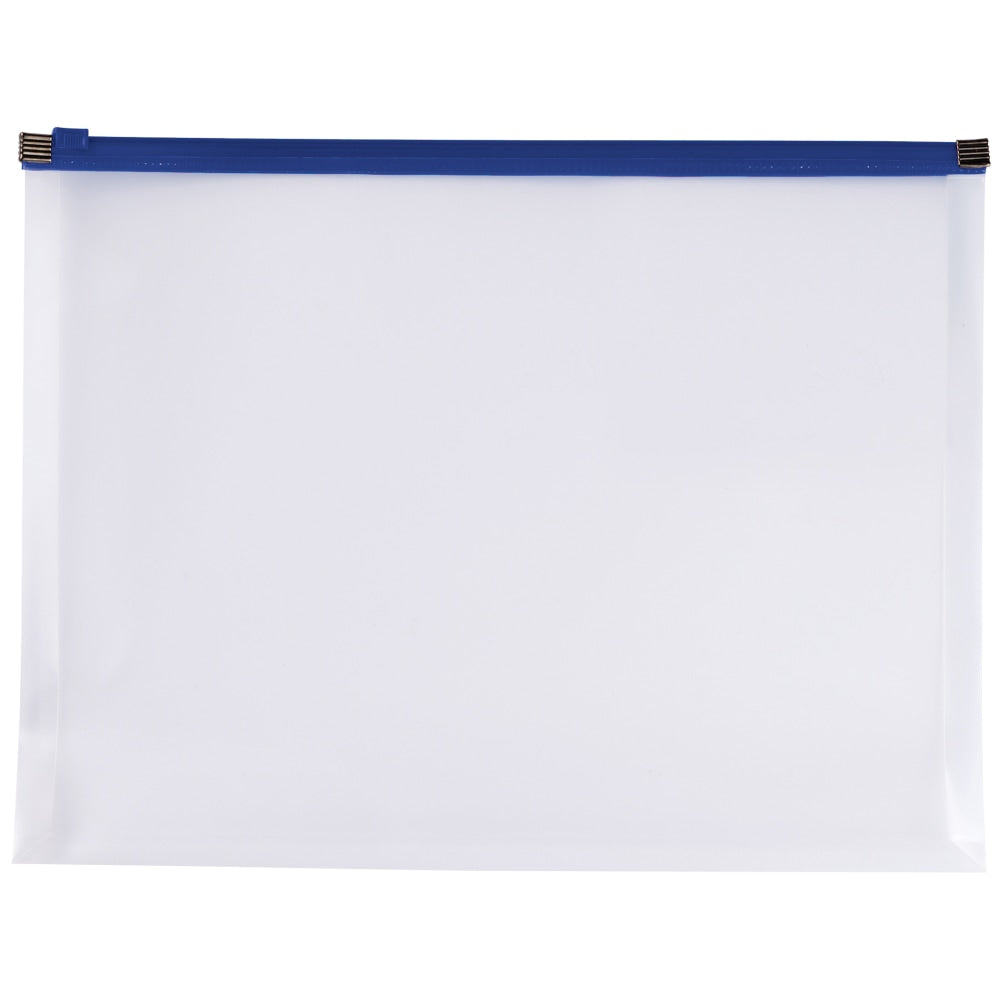 Office Depot Brand Poly Zip Envelope, Letter Size, Clear/Blue