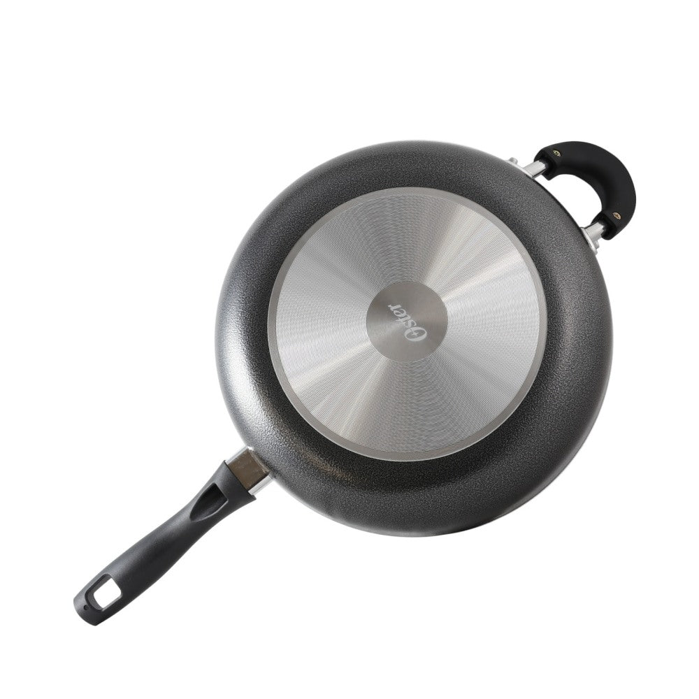 Oster Clairborne 12in Aluminum Saute Pan, Charcoal Gray