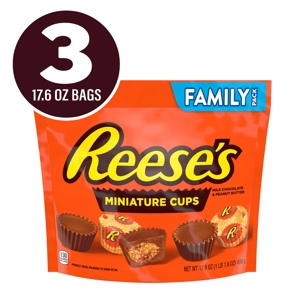 Reeses Peanut Butter Miniatures, 17.6 Oz, Case Of 3 Packs