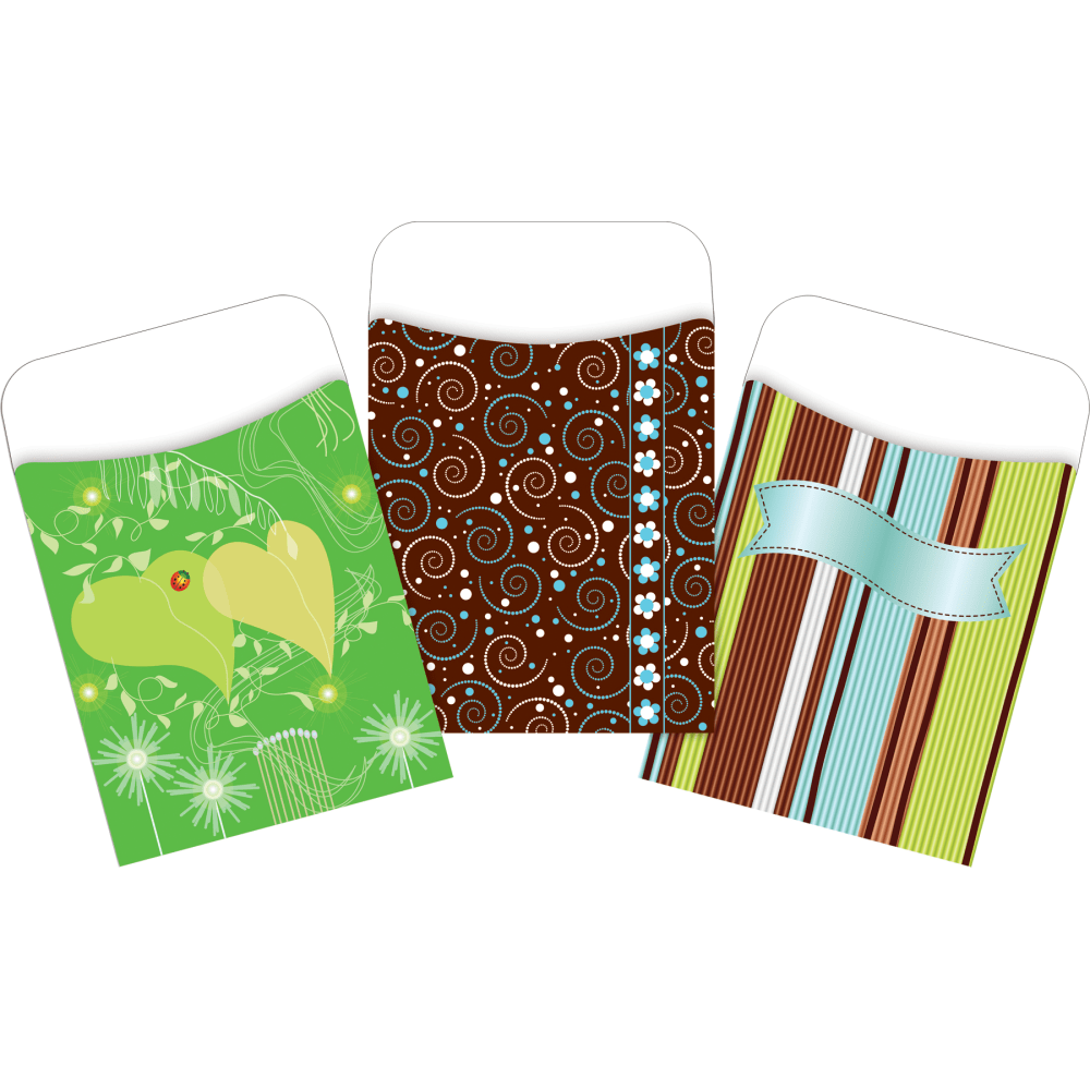 Barker Creek Peel & Stick Library Pockets, 3-1/2in x 5-1/8in, Earth Day, Set Of 90 Pockets