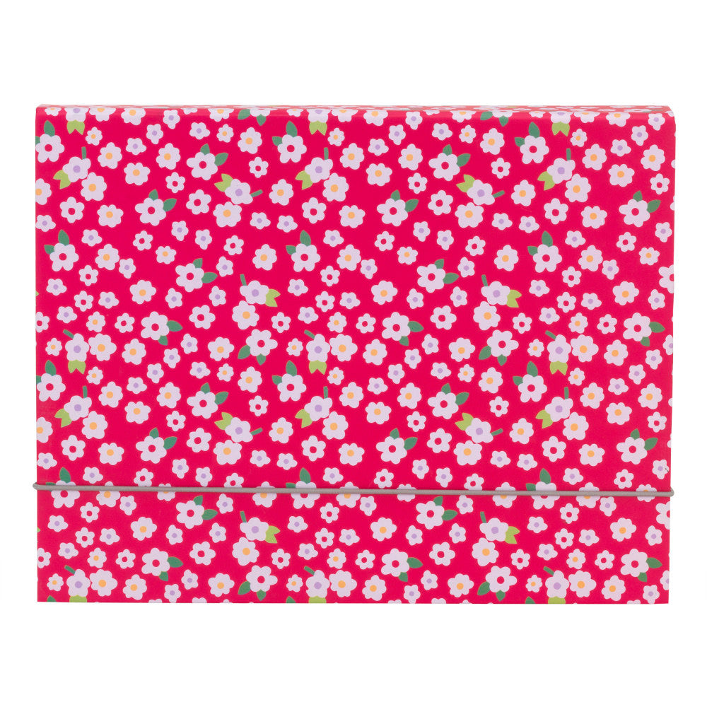 Office Depot Brand Fashion File Box, 1 Pocket, 8 1/2in x 11in, Letter, Magenta/White Floral, Pack of 1