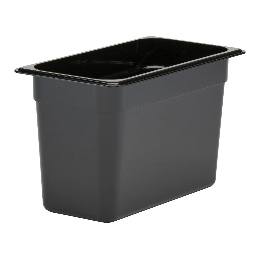 Cambro Camwear GN 1/3 Size 8in Food Pans, 8inH x 7inW 12-3/4inD, Black, Set Of 6 Pans