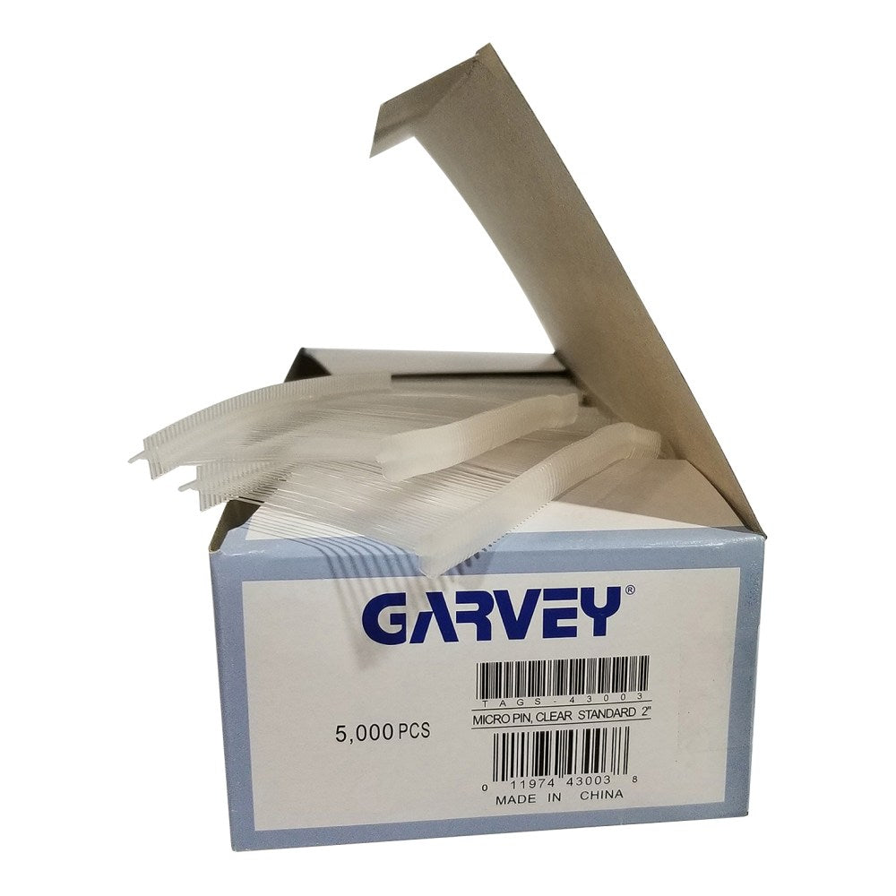 Garvey Polypropylene Tag Fasteners, 2in, Clear, Pack Of 5,000 Fasteners