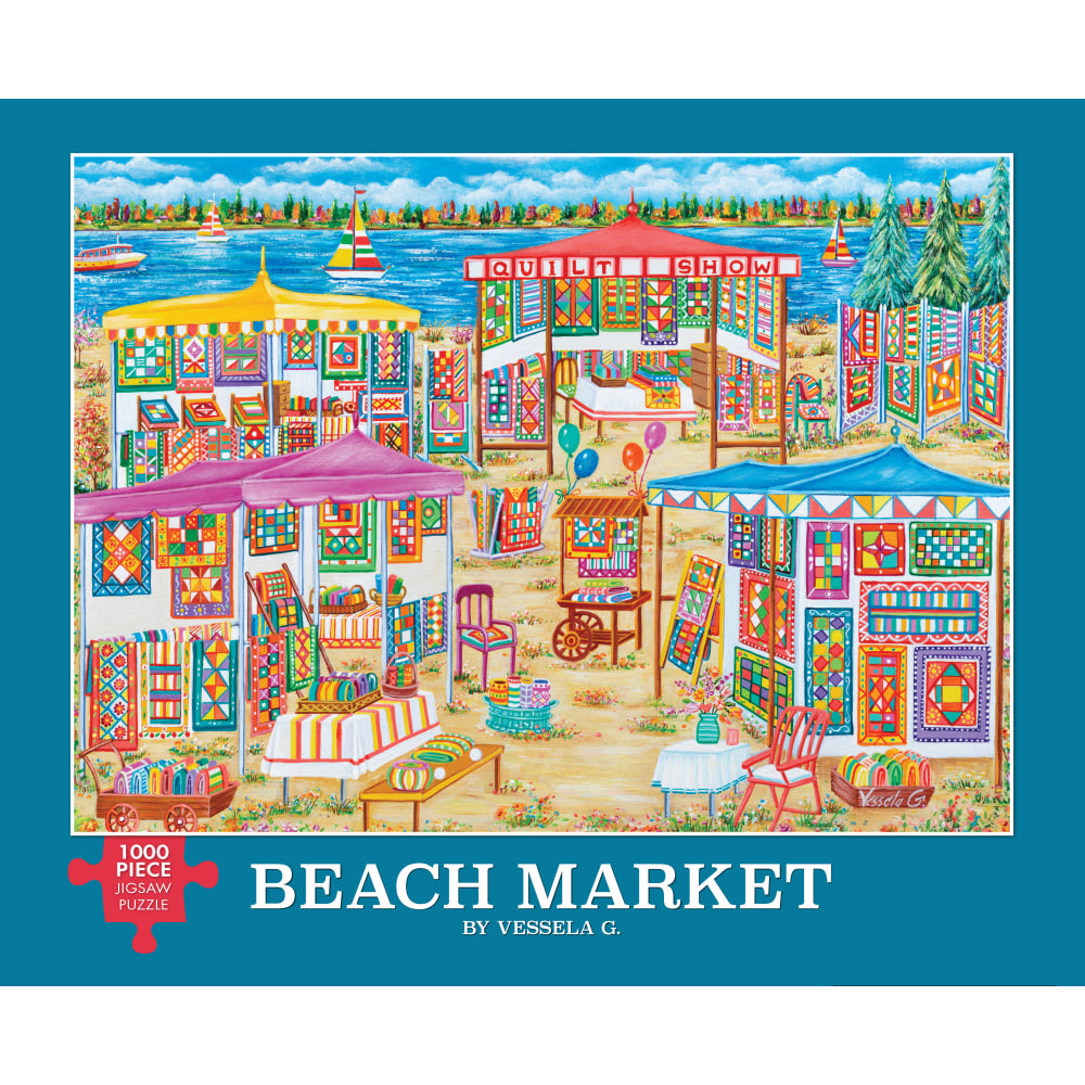 Willow Creek Press 1,000-Piece Puzzle, 26-5/8in x 19-1/4in, Beach Market