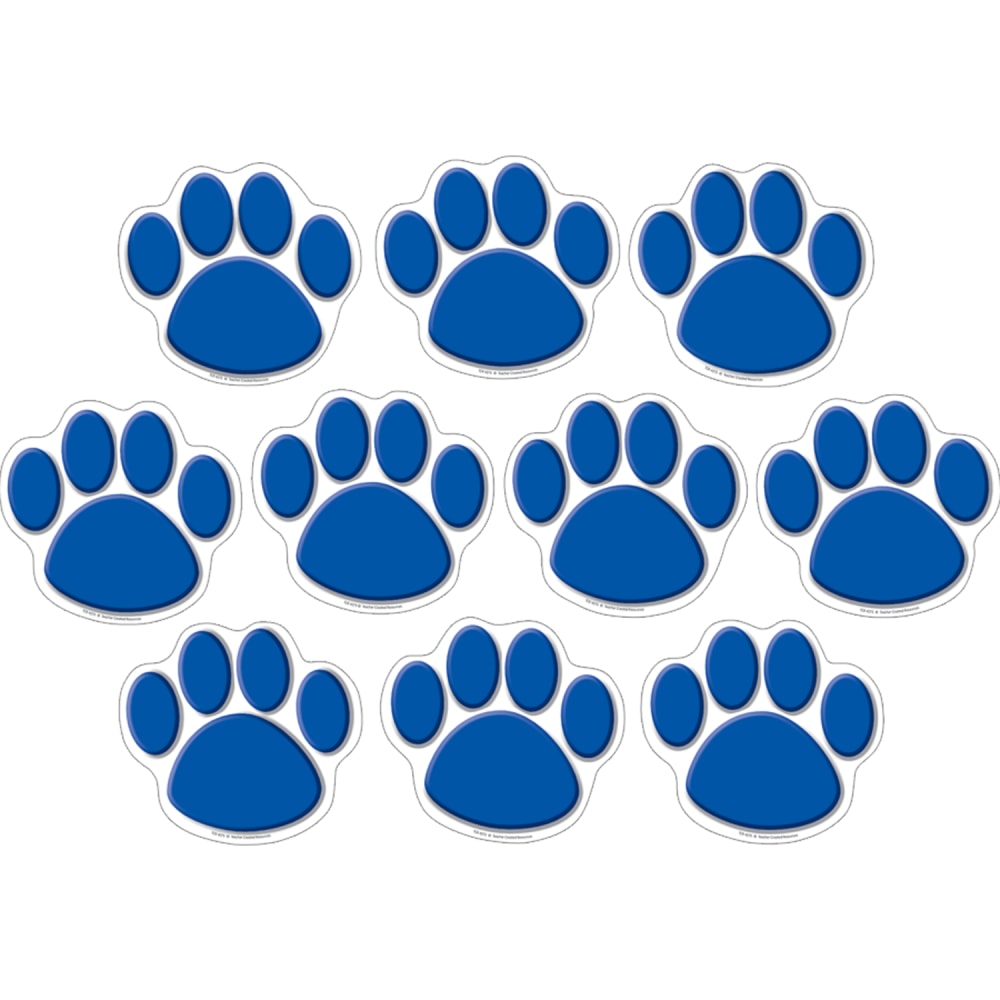 Teacher Created Resources Accents, Blue Paw Prints, 30 Accents Per Pack, Set Of 3 Packs