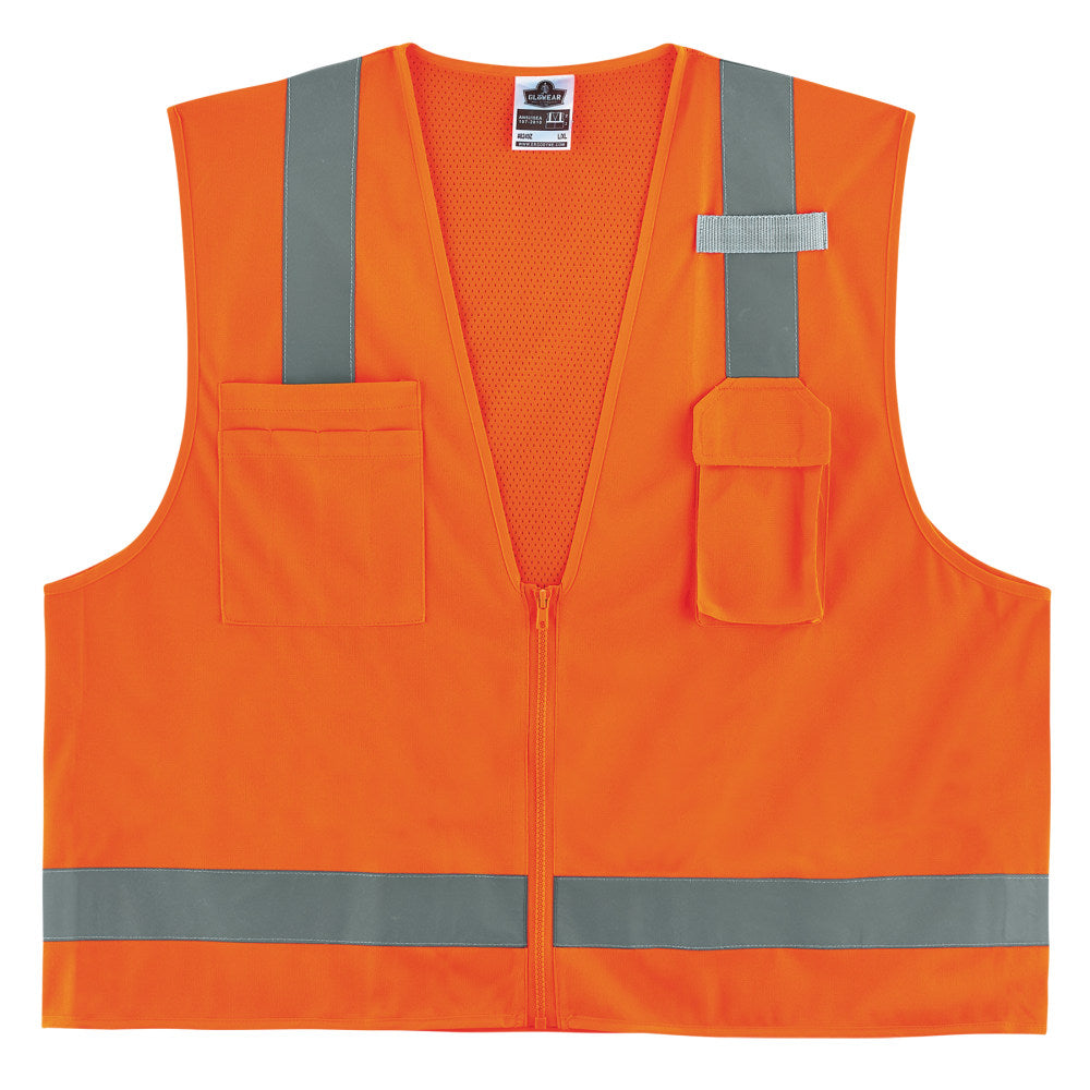 Ergodyne GloWear Surveyors Mesh Hi-Vis Class 2 Safety Vest, Medium, Orange