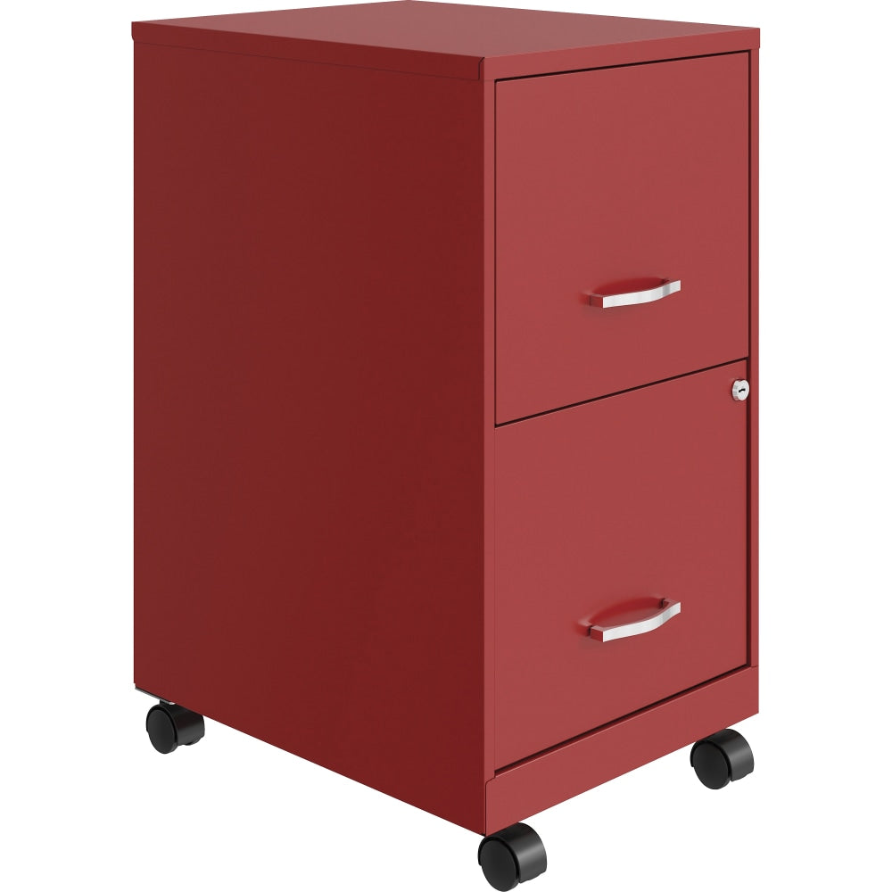 NuSparc 18inD Vertical 2-Drawer Mobile File Cabinet, Red , 1 Each