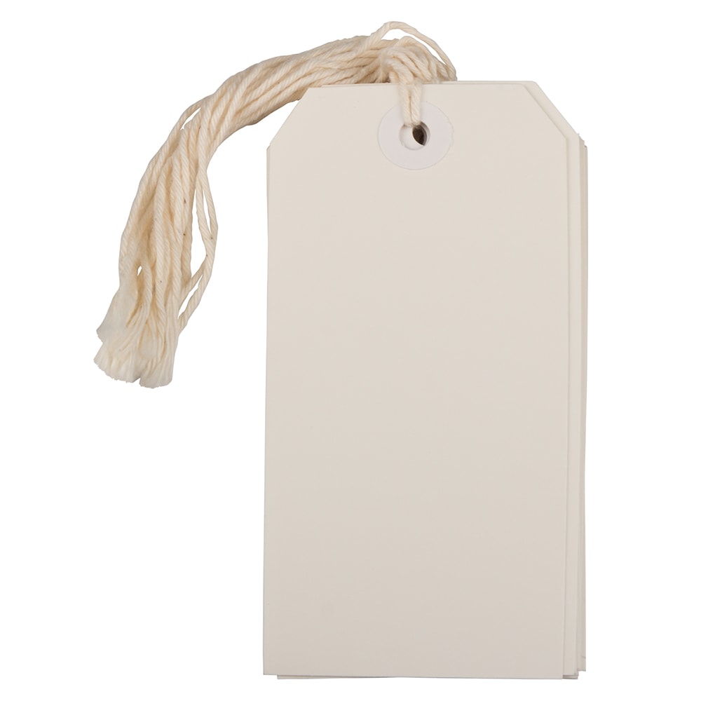 JAM Paper Medium Gift Tags, 4-3/4in x 2-3/8in, White, Pack Of 10 Tags