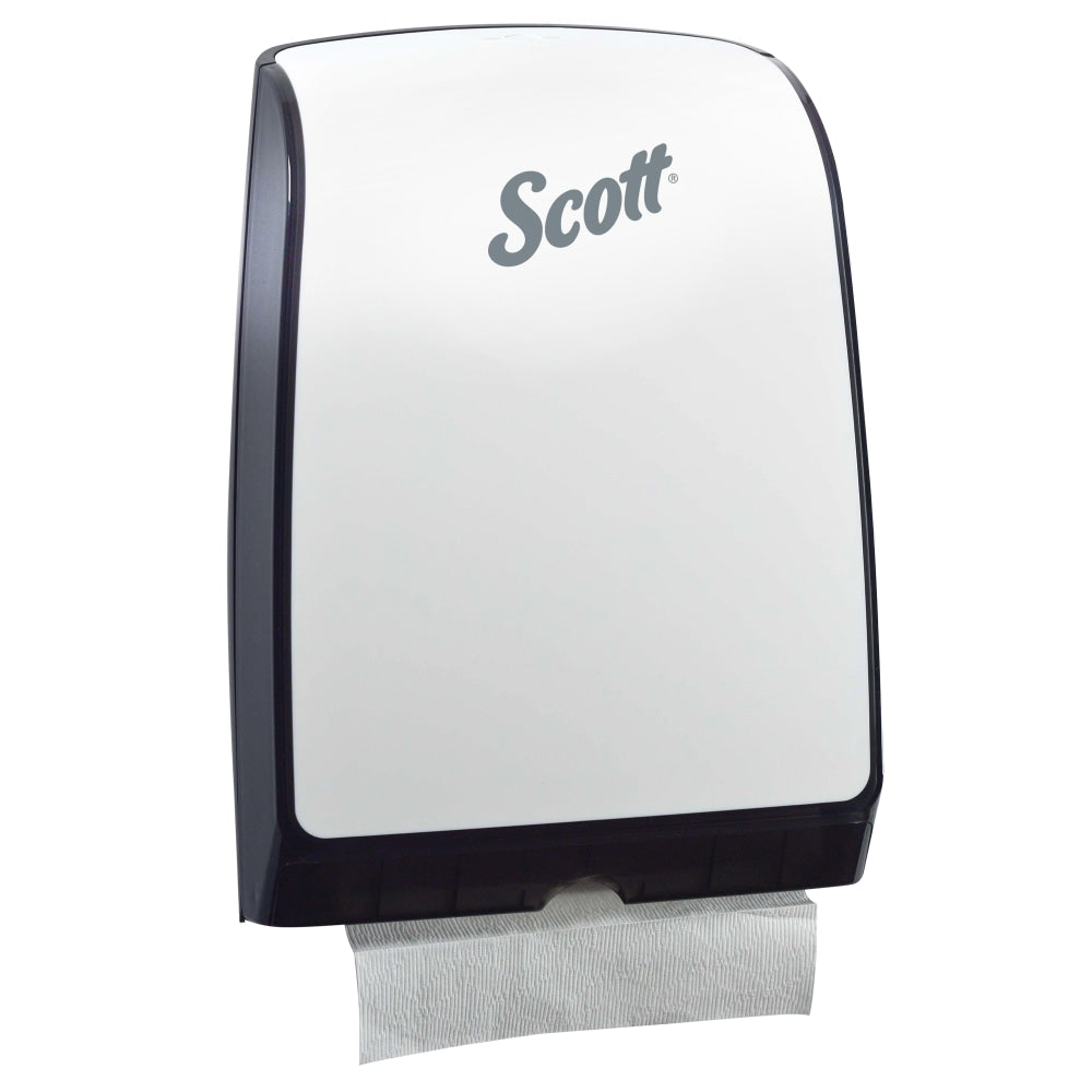 Scott Slimfold Folded Towel Dispenser (34830), White, Compact, One-At-A-Time Manual Dispensing, 9.8in x 2.8in x 13.67in (Qty 1)