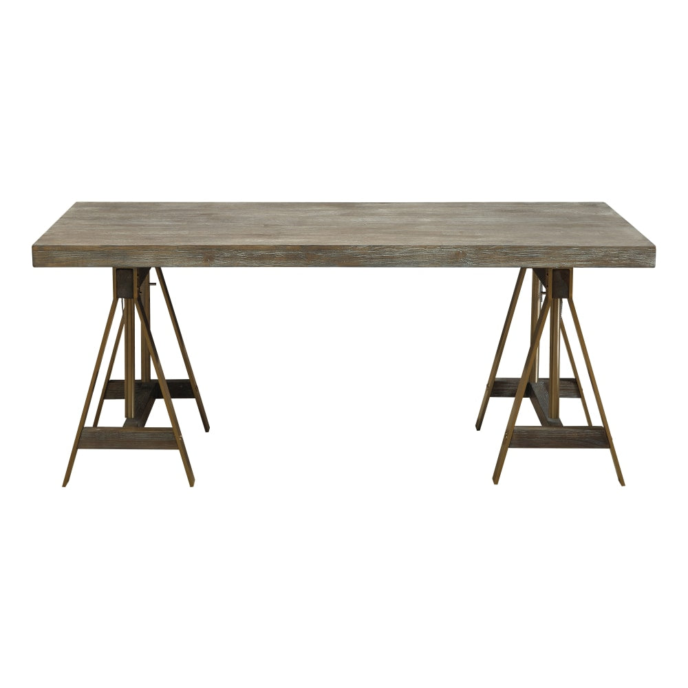 Coast to Coast Adjustable Dining Table/63inW Writing Desk, Biscayne Weathered