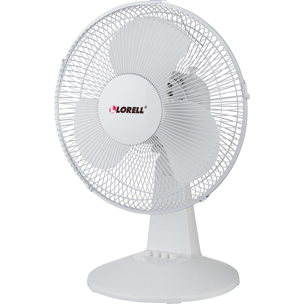 Atlantic Breeze 12in Oscillating Desk Fan, Light Gray