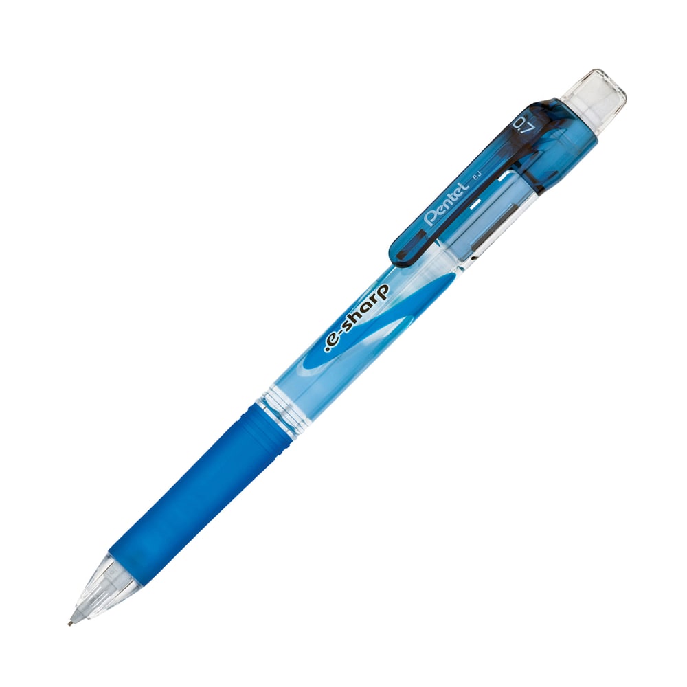 Pentel e-Sharp Mechanical Pencil, 0.7mm, #2 Lead, 72% Recycled, Blue Barrel, Pack Of 12