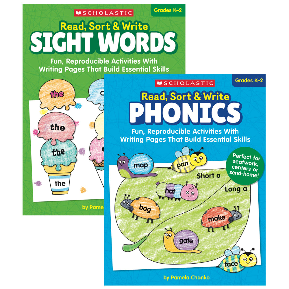 Scholastic Teacher Resources Read, Sort & Write Reproducible Workbook Bundle, Grade K-2