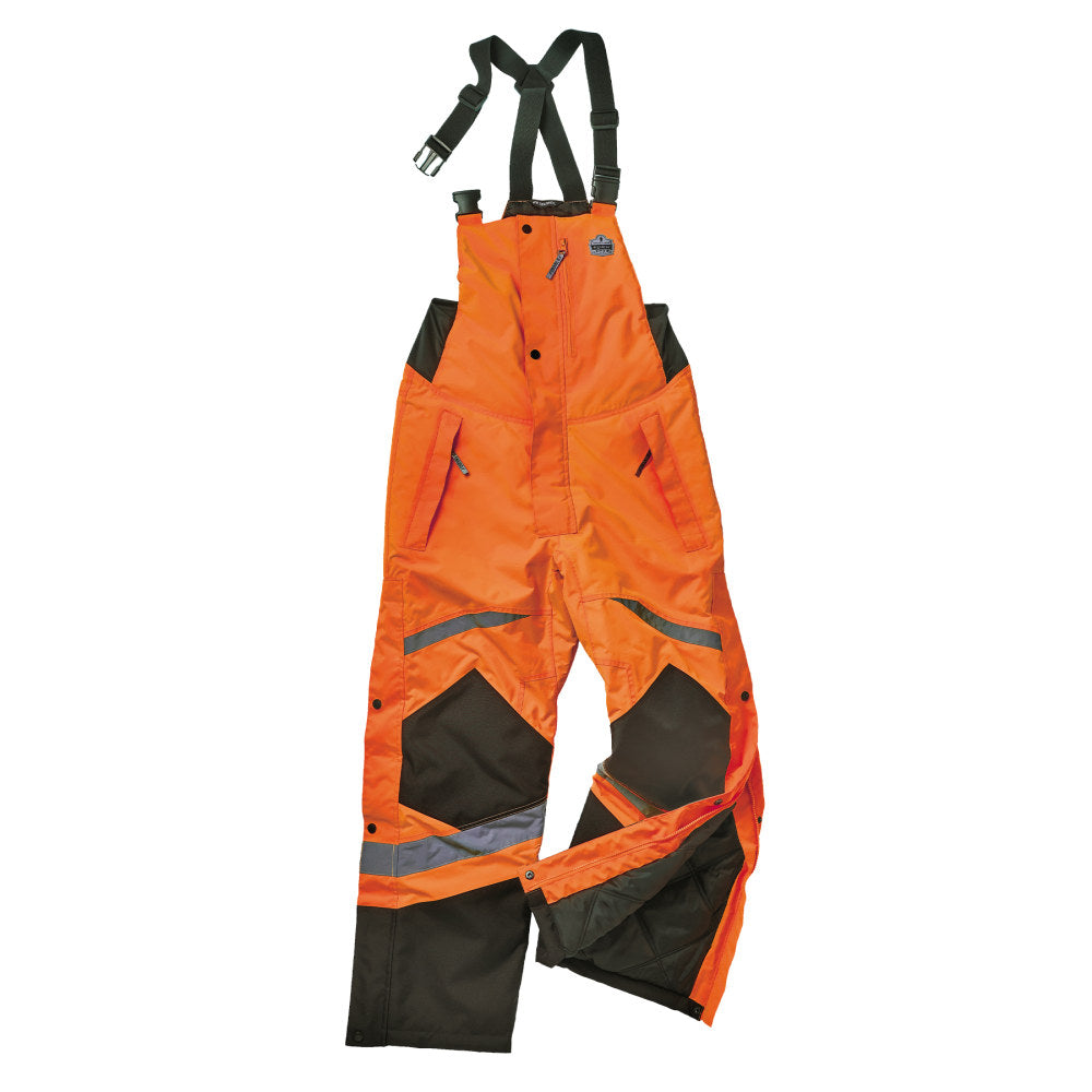 Ergodyne GloWear 8928 Class E Hi-Vis Insulated Bibs, Large, Orange